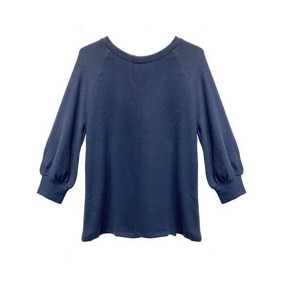 Navy Blue Loose Fit Top With Back Tie Detail - Picture 5 of 7